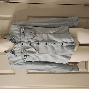 Guess Light Wash Denim Button Up Shirt